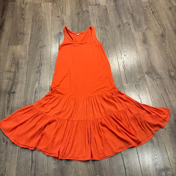 Caslon Nordstrom Tiered Cotton Gauze Midi Dress Mixed Media Flowy Boho Sz Small - Picture 10 of 12